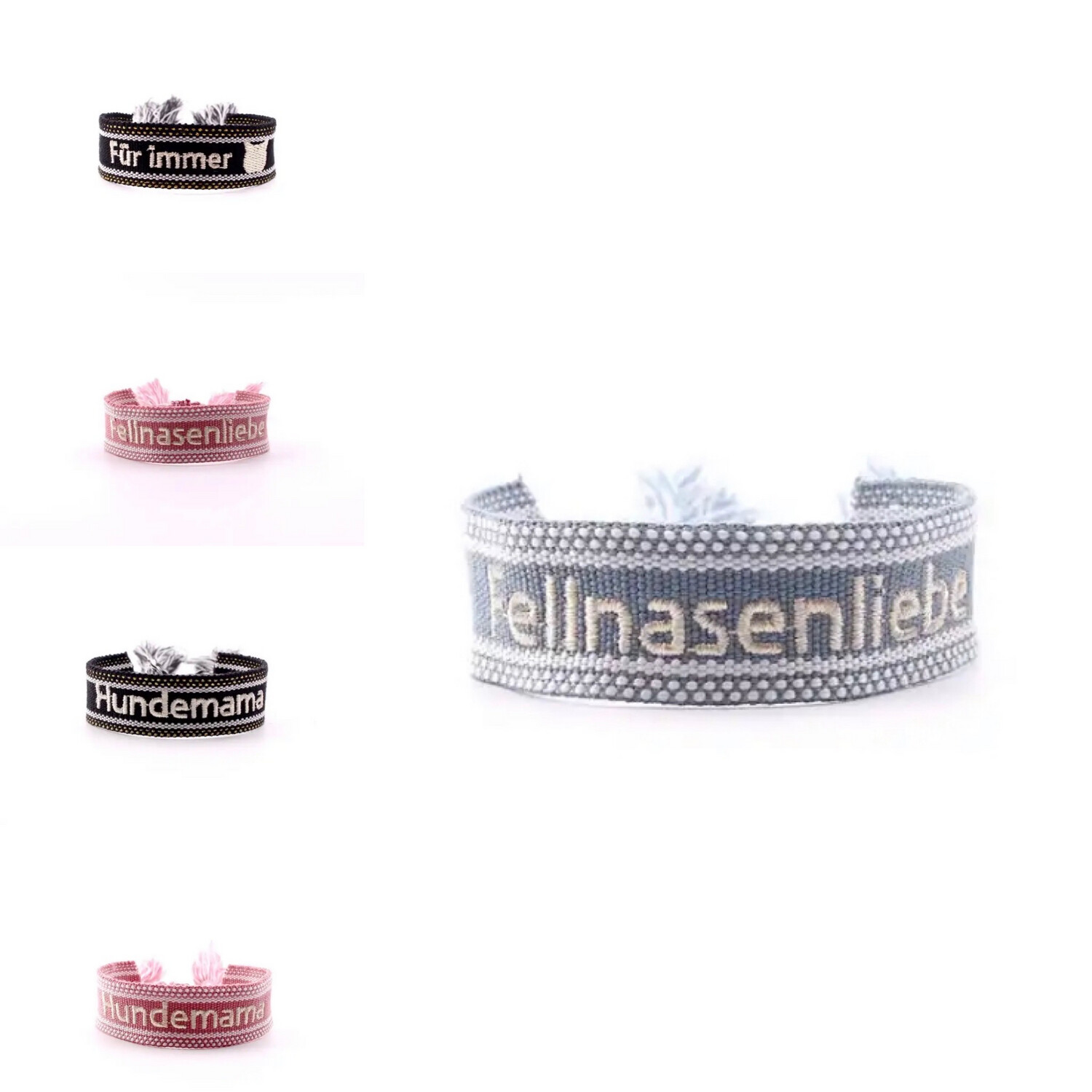 Web-Armband  mit Stickerei „Hundemama/ Fellnasenliebe/ Für immer Katze „ fünf verschiedene Ausführungen 