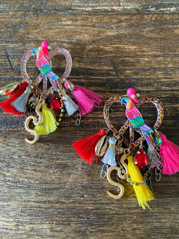 Peace Herz Brosche im Hippie Style ,drei verschiedene Ausführungen -Glitzer oder Leopardenmuster