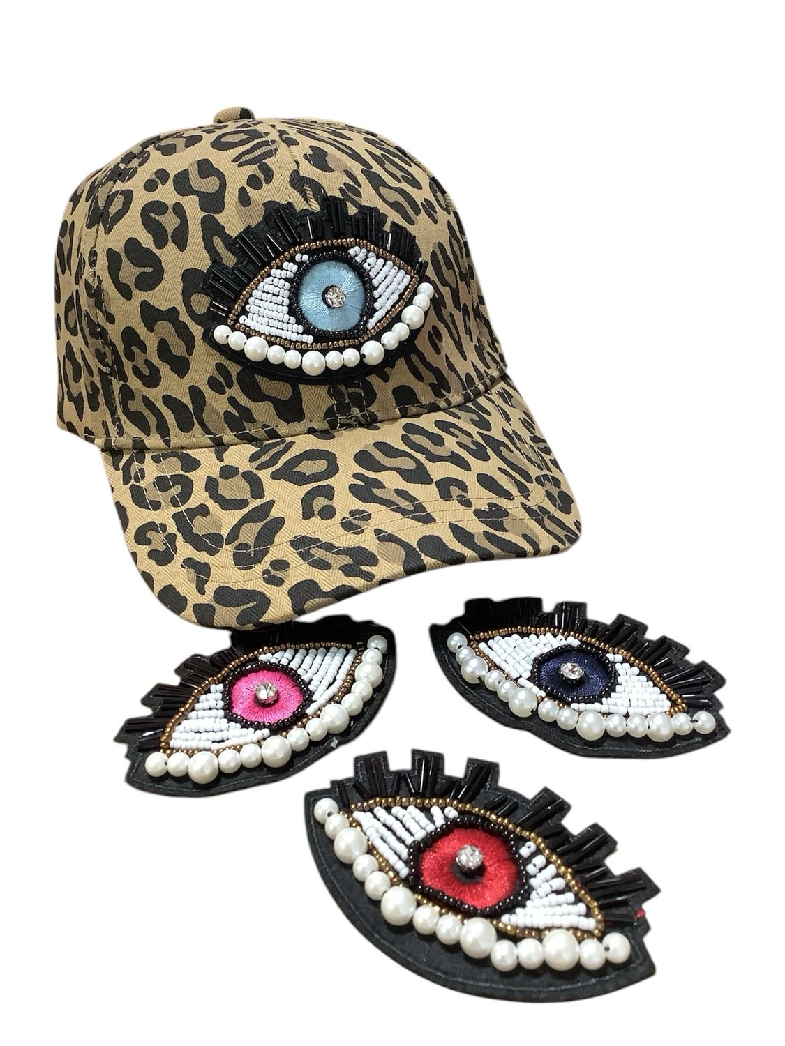 Leoparden Cap mit handgefertigten Auge, vier verschiedenen Pupillen Farben 