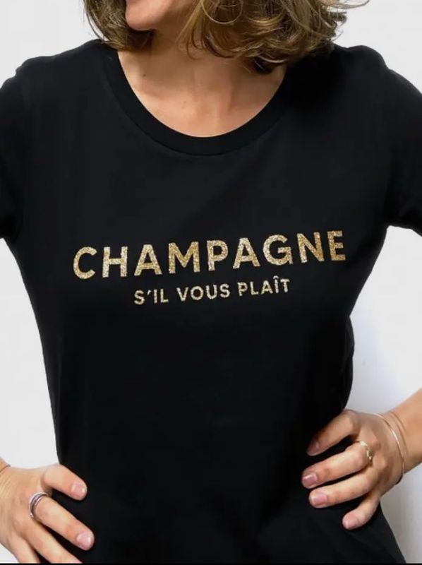 Shirt „Champagner please “ fünf verschiedene Größen 