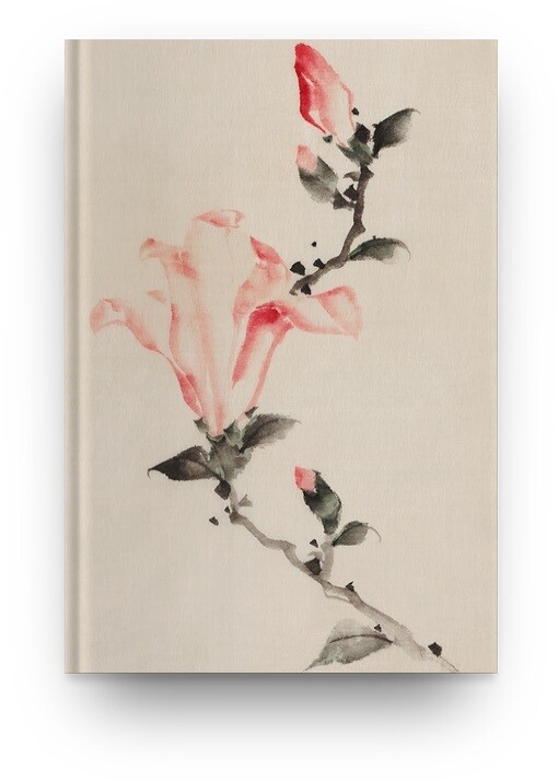 [041] Libreta Katsushika Hokusai Flor rosa