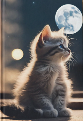 Gato y luna