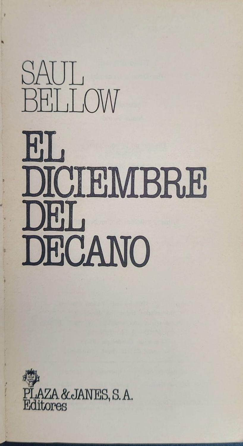 Saul Bellow, El diciembre del decano.