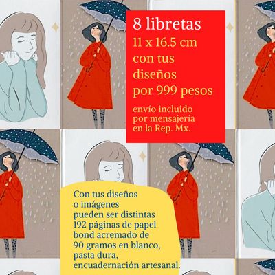 8 libretas personalizadas por 999 pesos