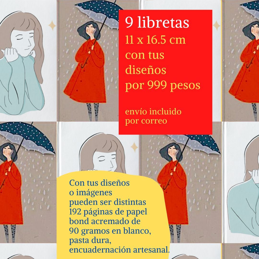 9 libretas personalizadas por 999 pesos