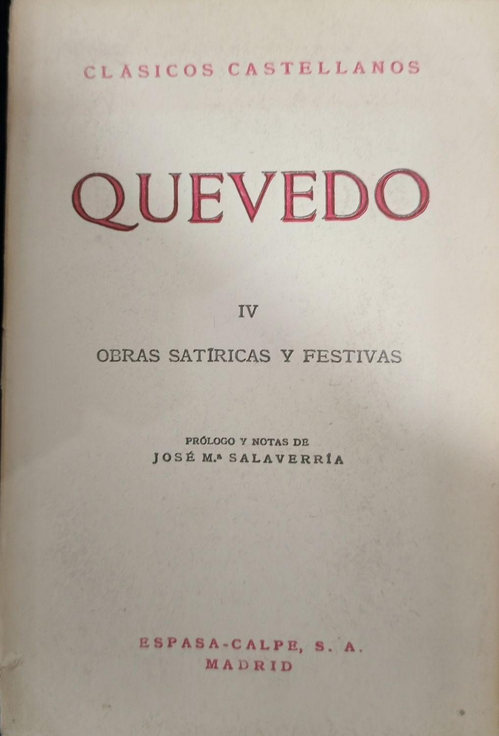 QUEvedo, obras satíricas y festivas