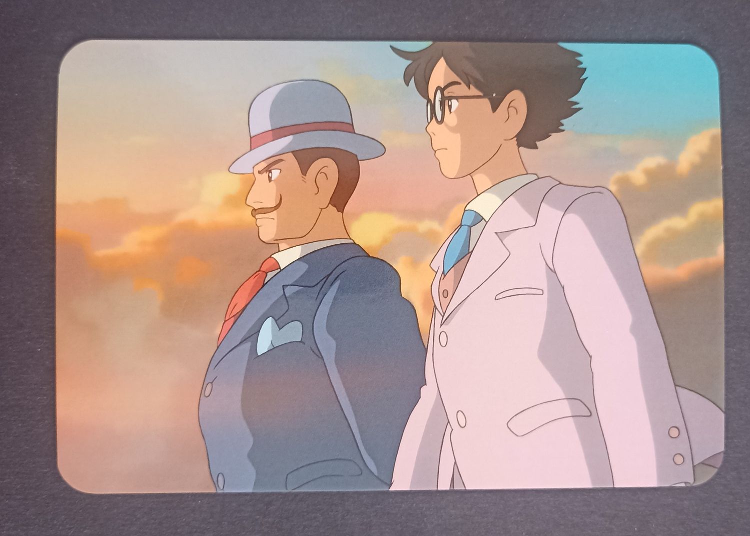 Postal El viento se levanta – Jiro y Caproni al atardecer, Japón 2013