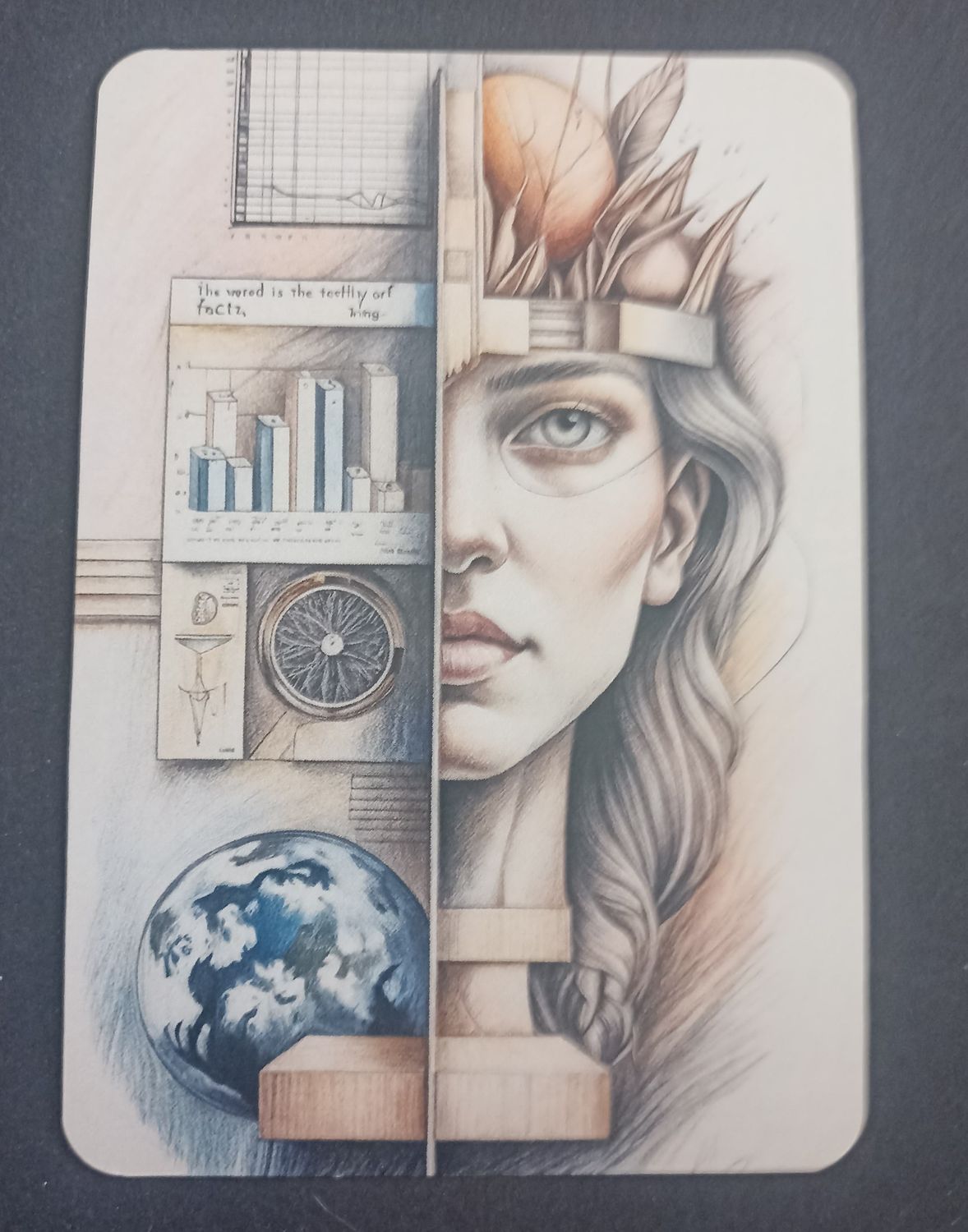 Postal Arte Surrealista – Mujer y datos, México 2023