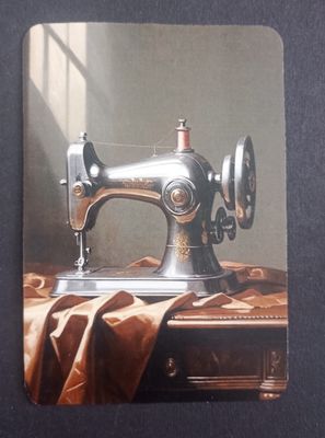 Postal Arte– Máquina de coser antigua, México 2023