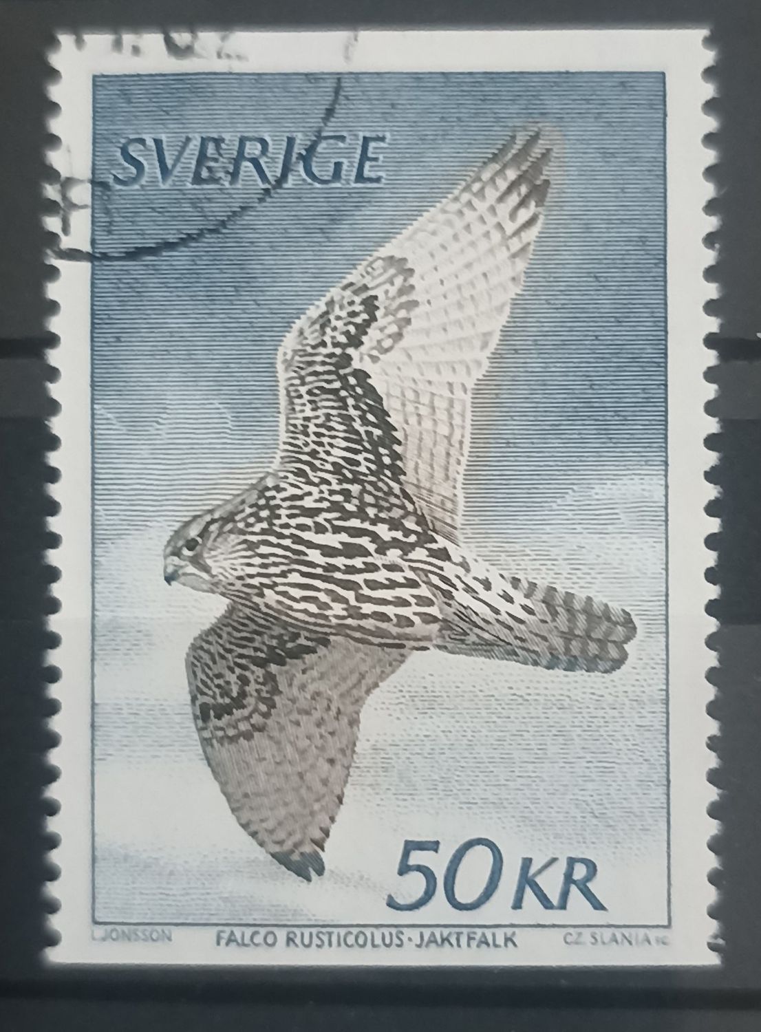 Suecia 1981 – 50 Kr Definitiva Aves de presa – Halcón gerifalte