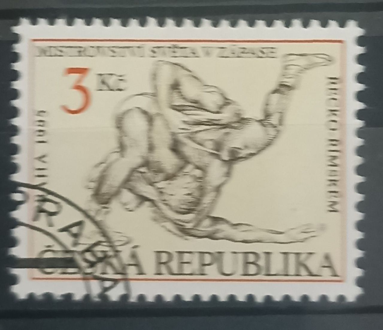 República Checa 1995 – 3 Kč Campeonato Mundial de Lucha Grecorromana Praga