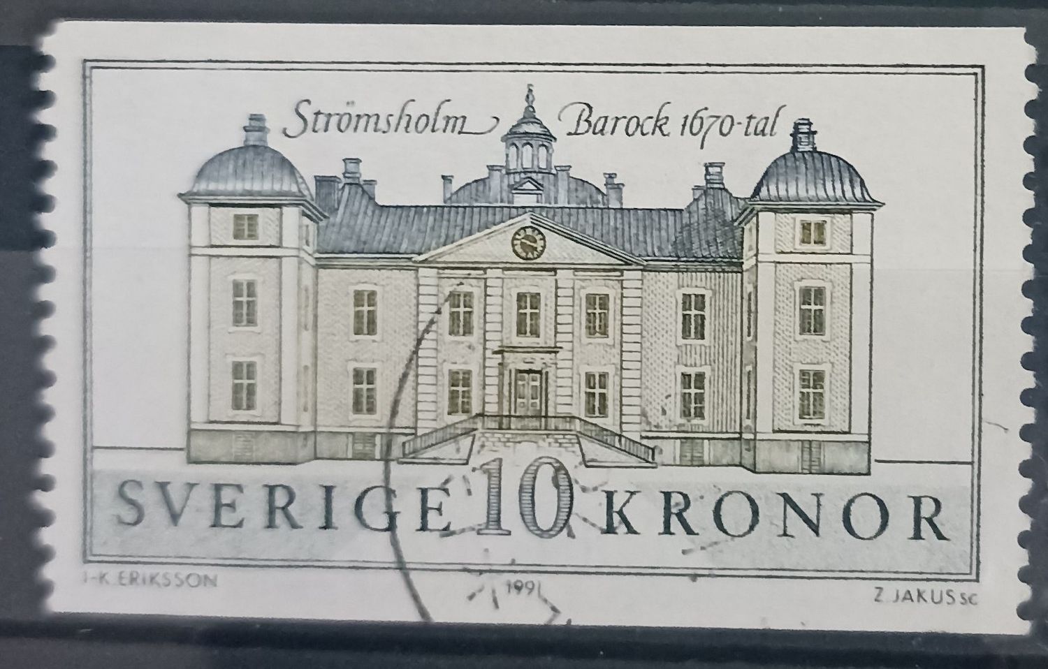 Suecia 1991 – 10 Kronor Castillos Suecos – Strömsholm Barroco 1670