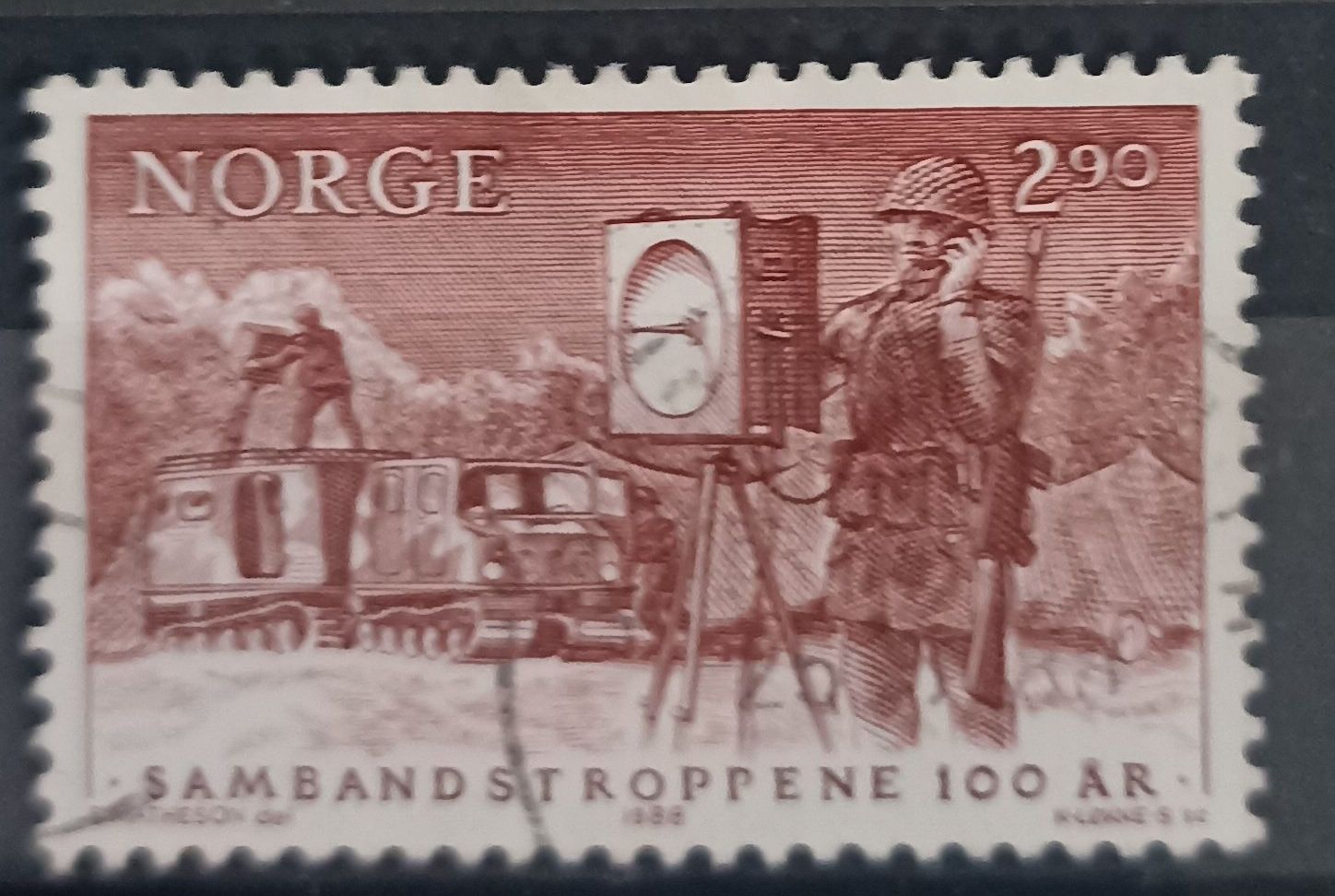 Noruega 1955 – 2,90 Kr 100 Años Tropas de Comunicaciones