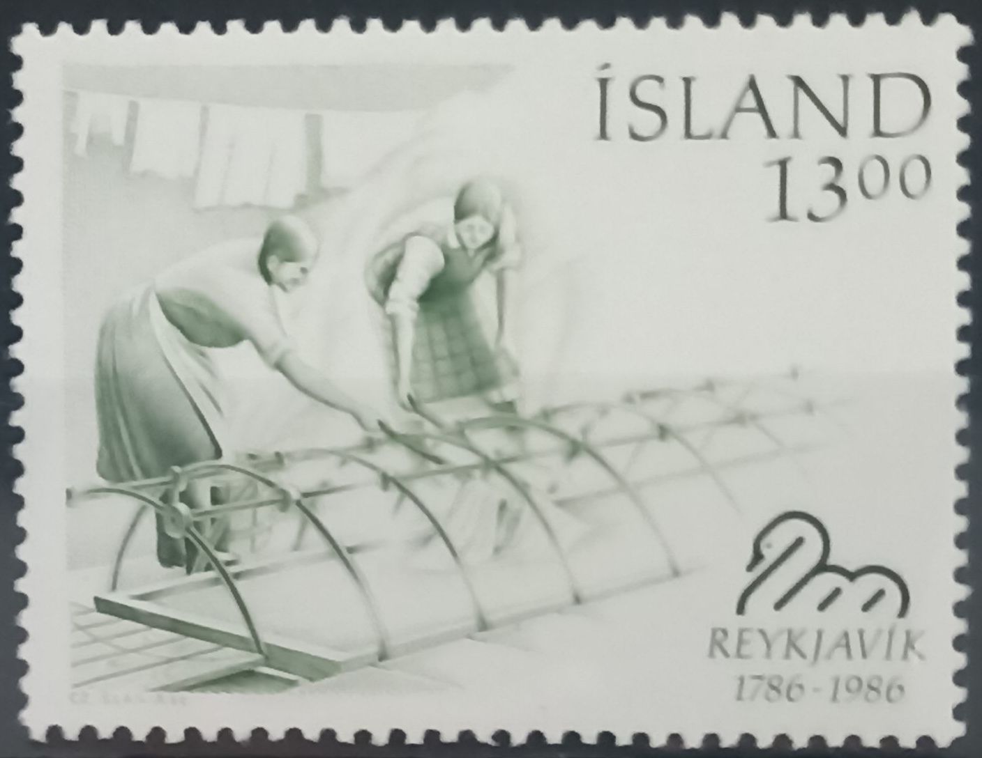 Islandia 1986, Mujeres trabajando la lana