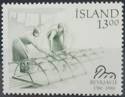 Islandia 1986, Mujeres trabajando la lana
