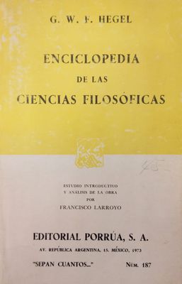 Enciclopedia de las ciencias filosóficas – G. W. F. Hegel