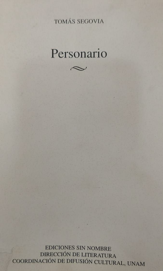 Personario – Tomás Segovia