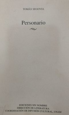 Personario – Tomás Segovia