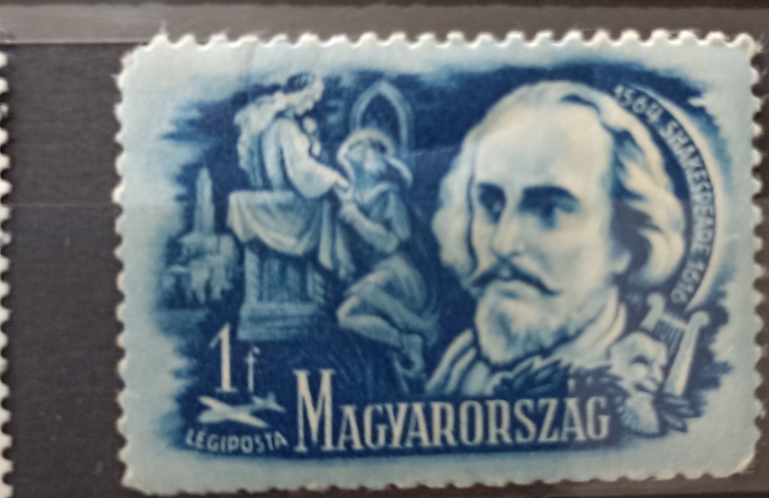 Hungría ~1948 Légiposta Shakespeare correo aéreo