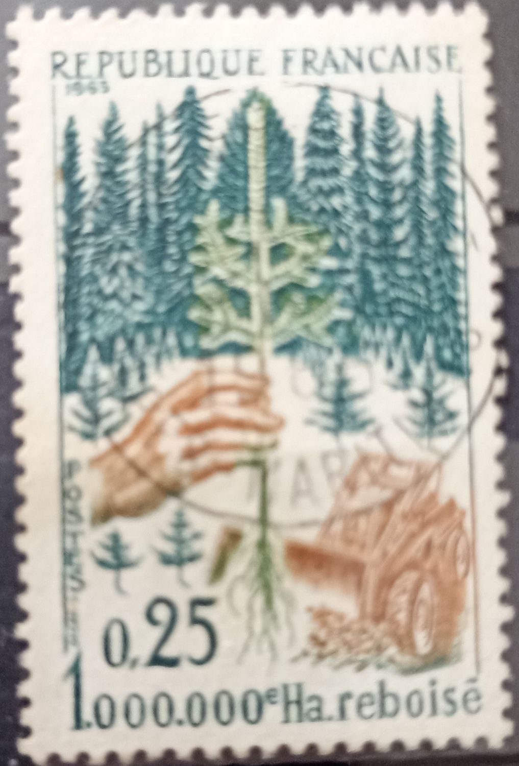 Francia 1965 Reforestación 1.000.000 hectáreas reboisé