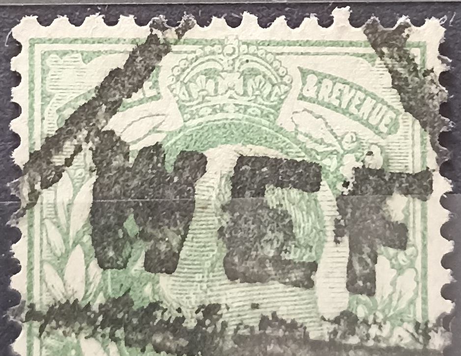 Reino Unido ~1881-1884 Reina Victoria Postage Revenue verde