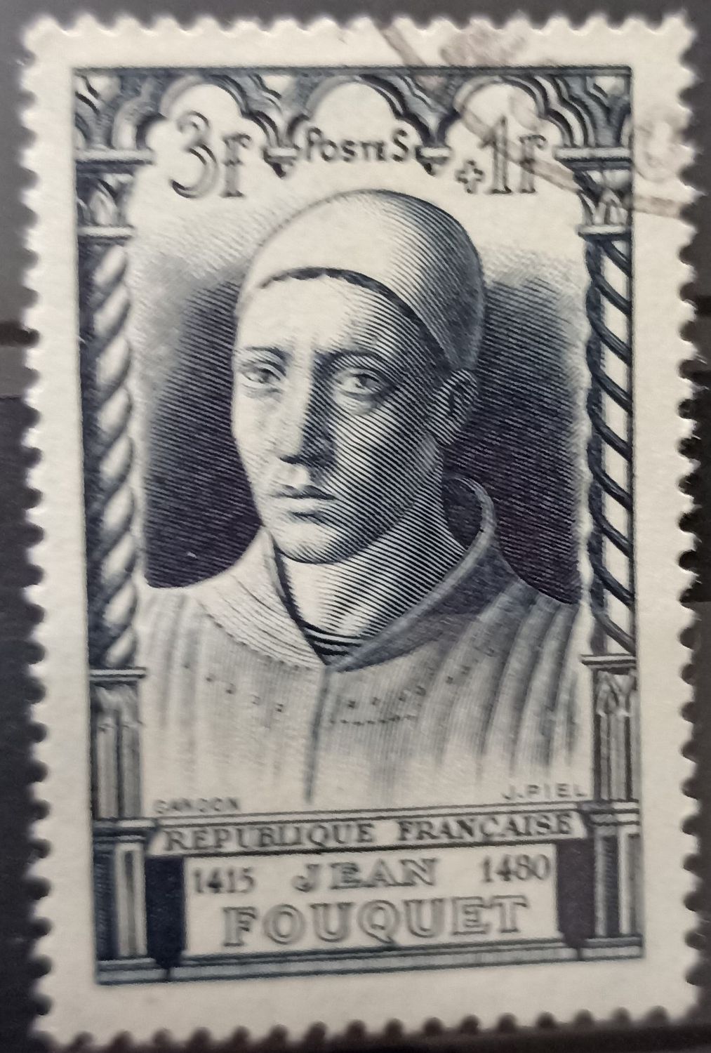 Francia ~1946 Jean Fouquet pintor medieval semipostal