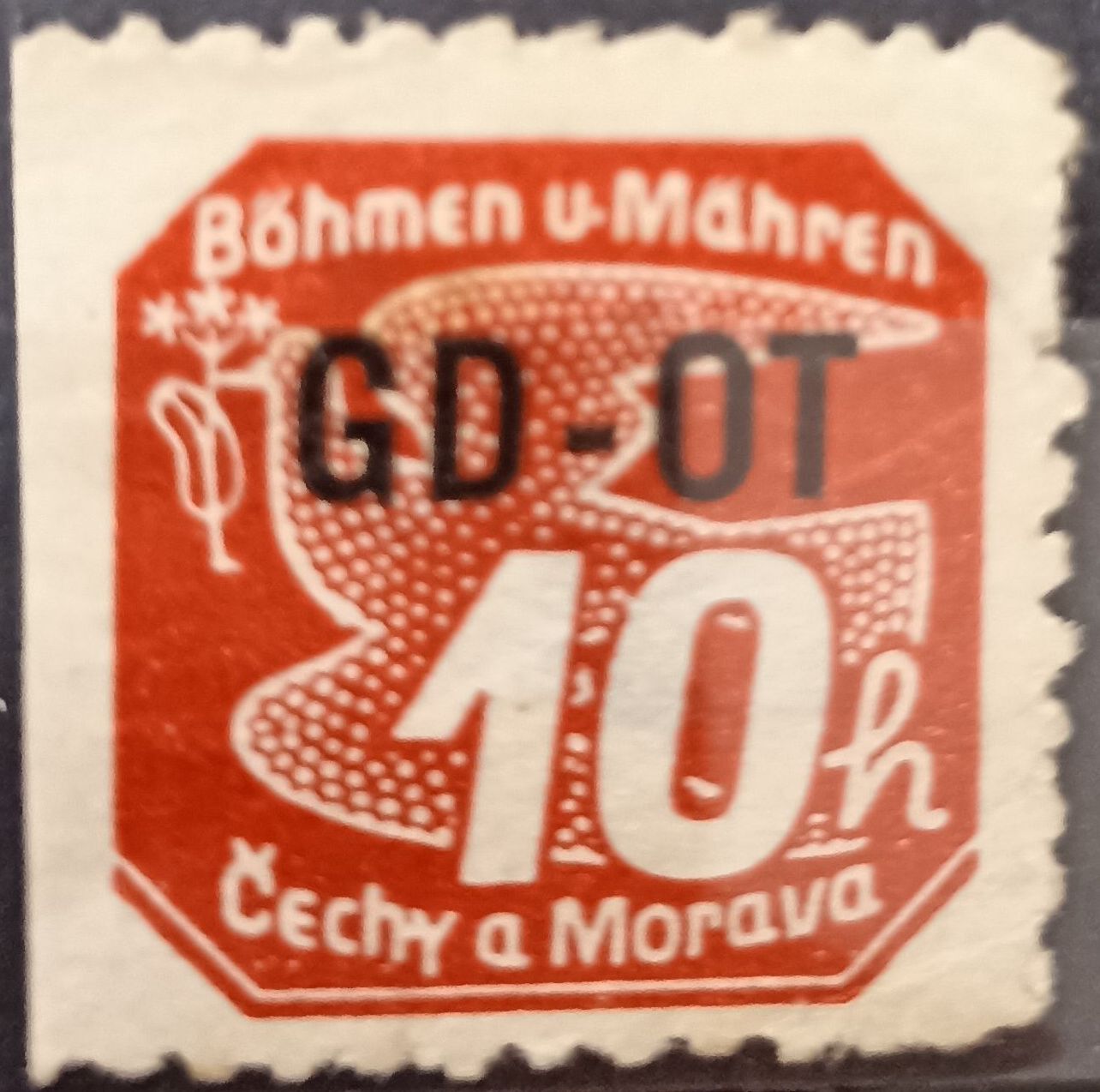 Bohemia y Moravia ~1939-1944 sello de periódico GD-OT 10h