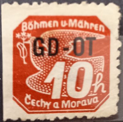 Bohemia y Moravia ~1939-1944 sello de periódico GD-OT 10h