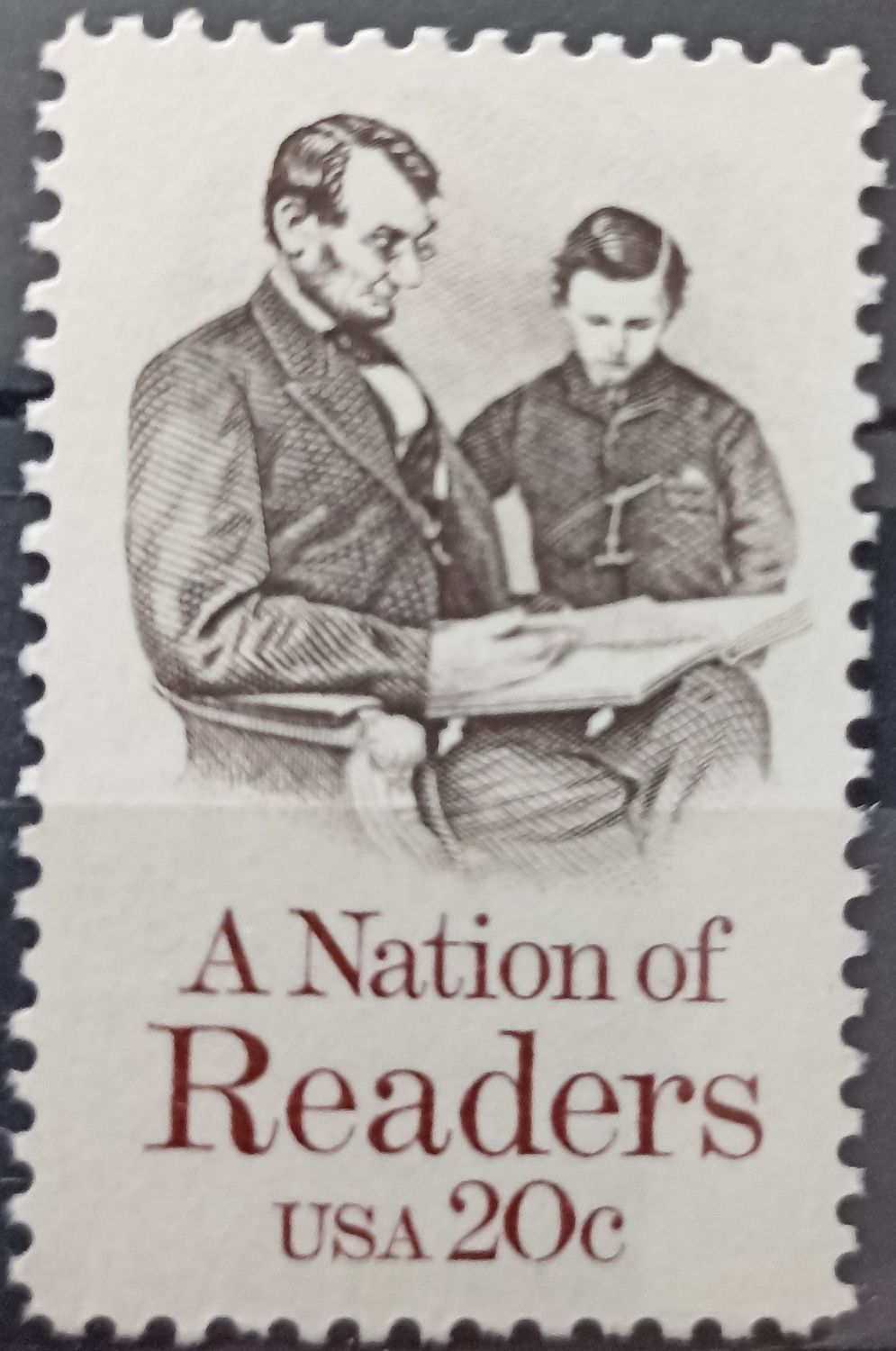 Estados Unidos 1984 A Nation of Readers Lincoln leyendo
