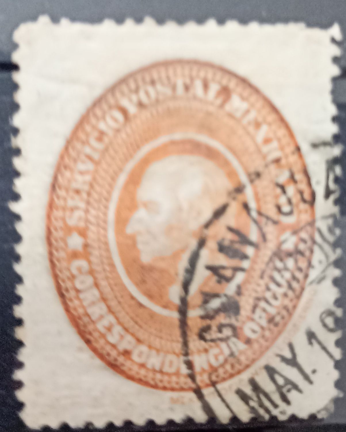 México ~1868-1872 Servicio Postal Mexicano medallón Culiacán