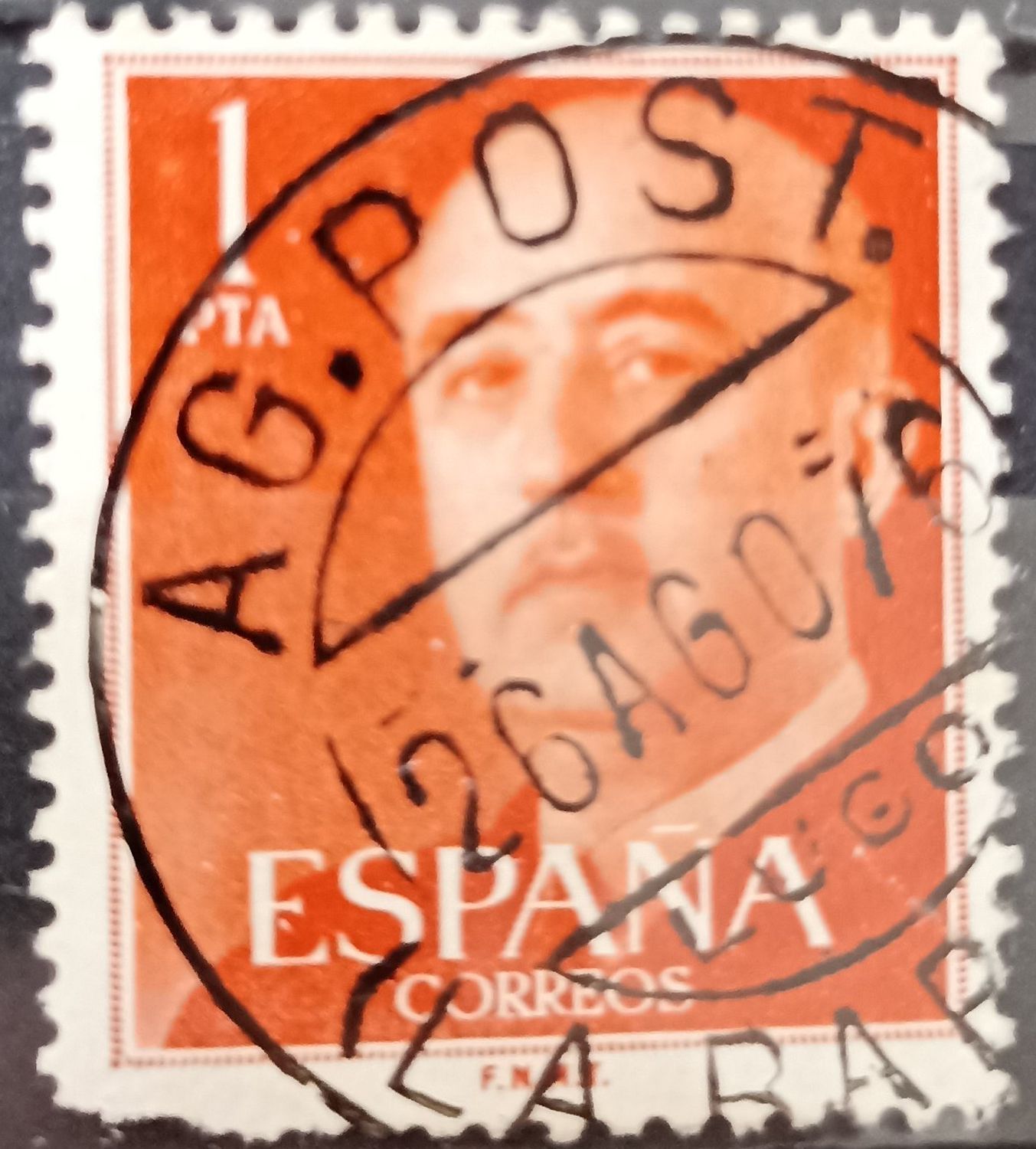 España ~1955-1960 Francisco Franco 1 peseta