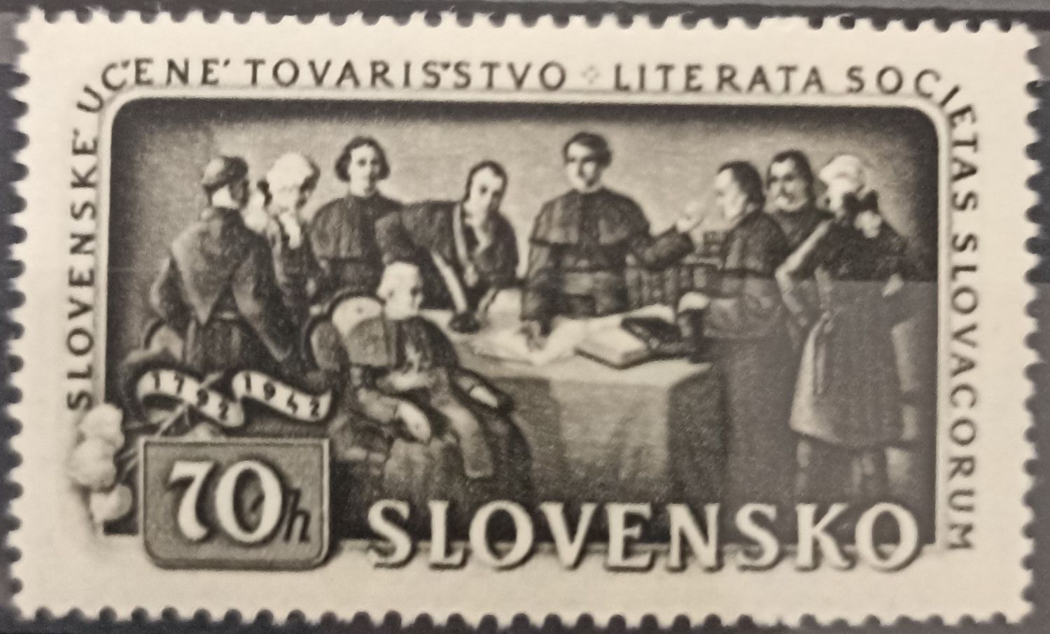 Eslovaquia 1943 Sociedad Literaria Eslovaca 1792-1942 70h