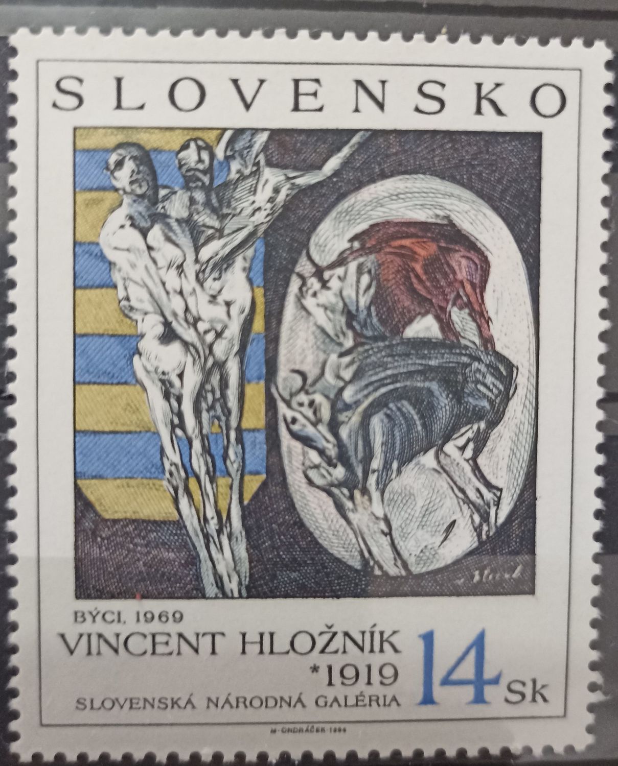 Eslovaquia 1999 Arte Vincent Hložník Býci 1969