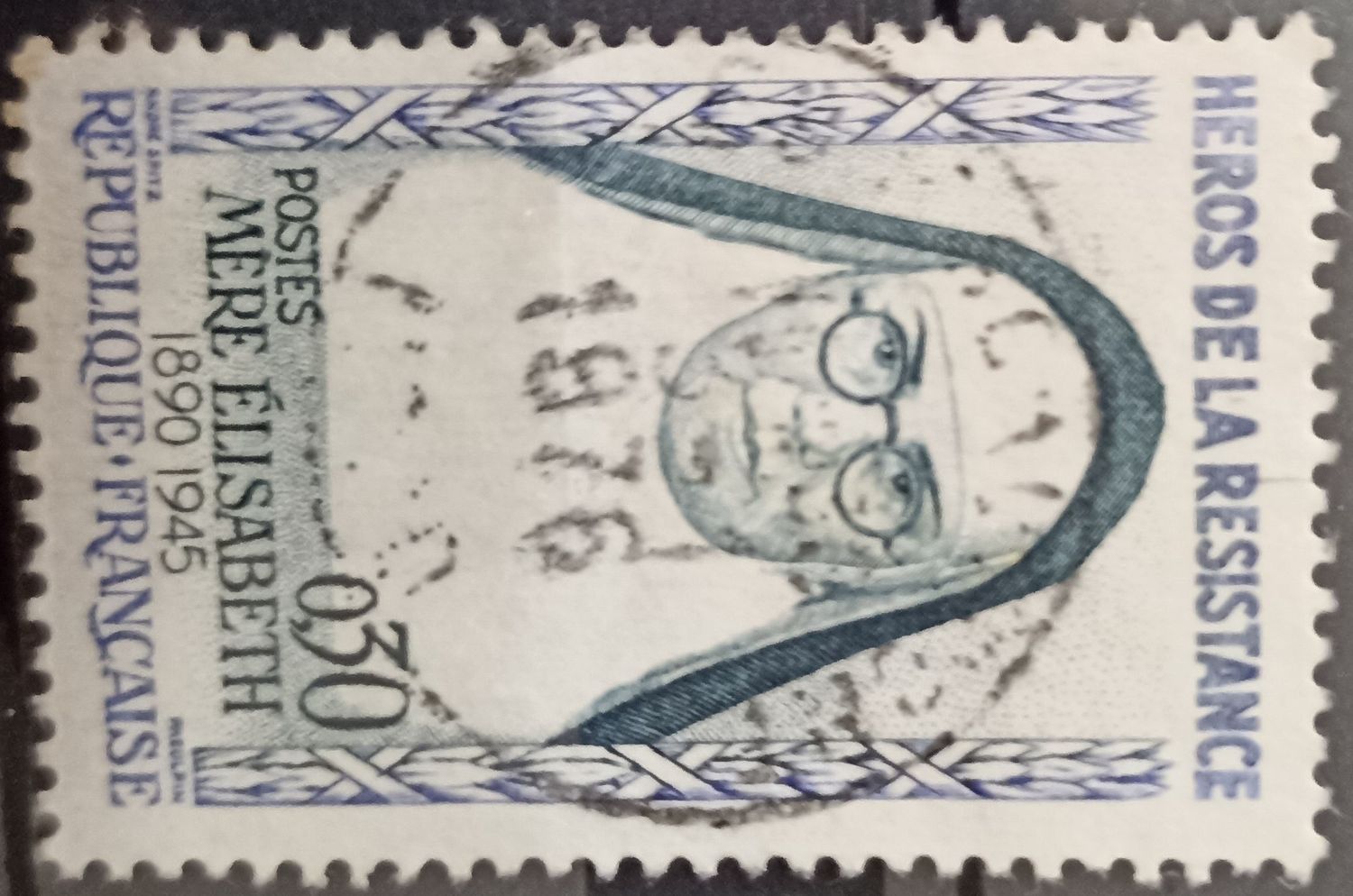 Francia ~1962 Héroes de la Resistencia Mère Elisabeth 1890-1945