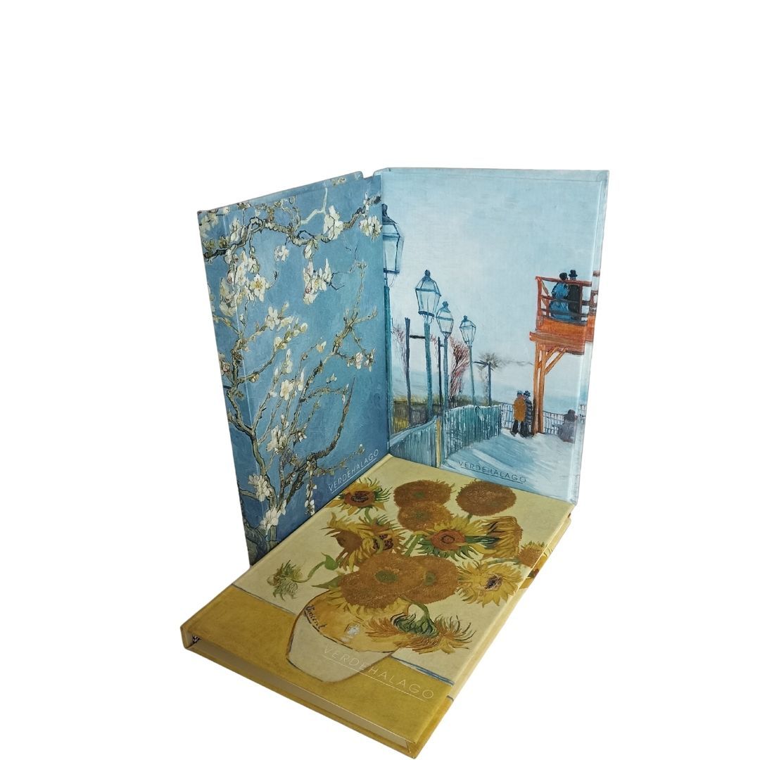 Tres libretas van Gogh o  personalizadas media carta