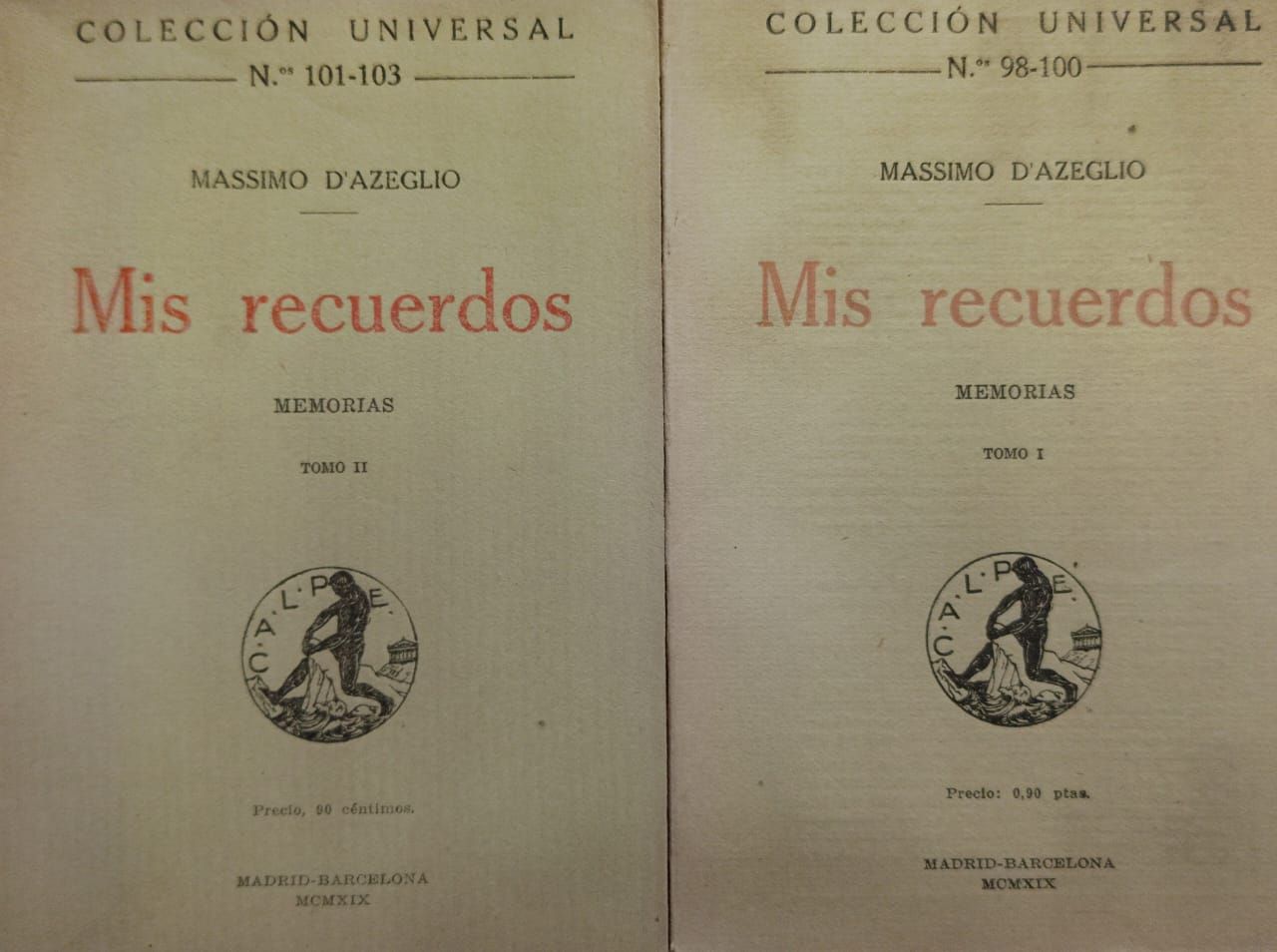 Mis recuerdos (2 tomos) – Massimo D'Azeglio