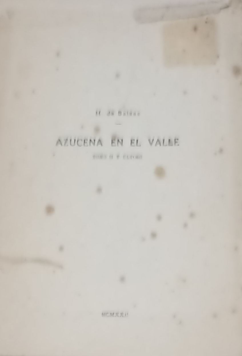 Azucena en el valle. Tomo II – H. de Balzac