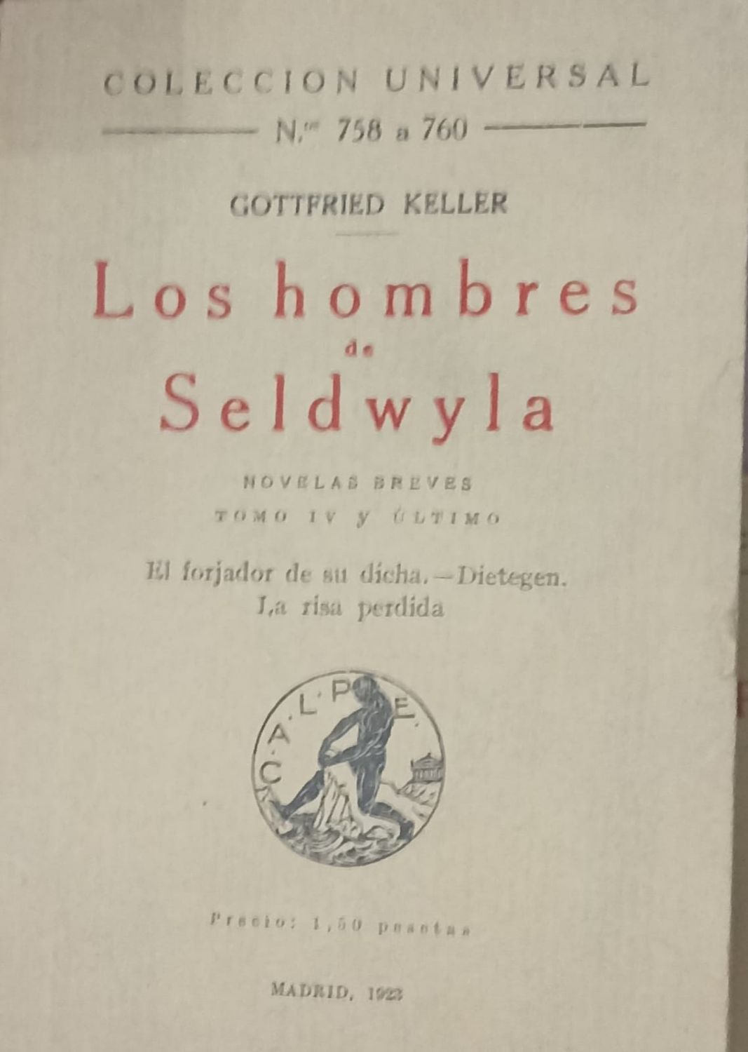 Los hombres de Seldwyla. Tomo IV – Gottfried Keller