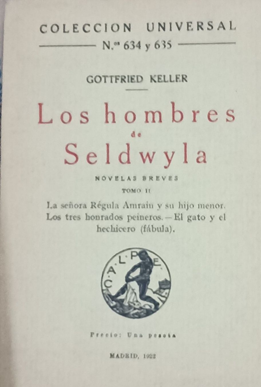 Los hombres de Seldwyla. Tomo II– Gottfried Keller