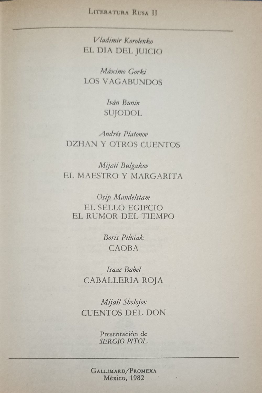 Literatura Rusa II – Varios autores rusos 1000 paginas