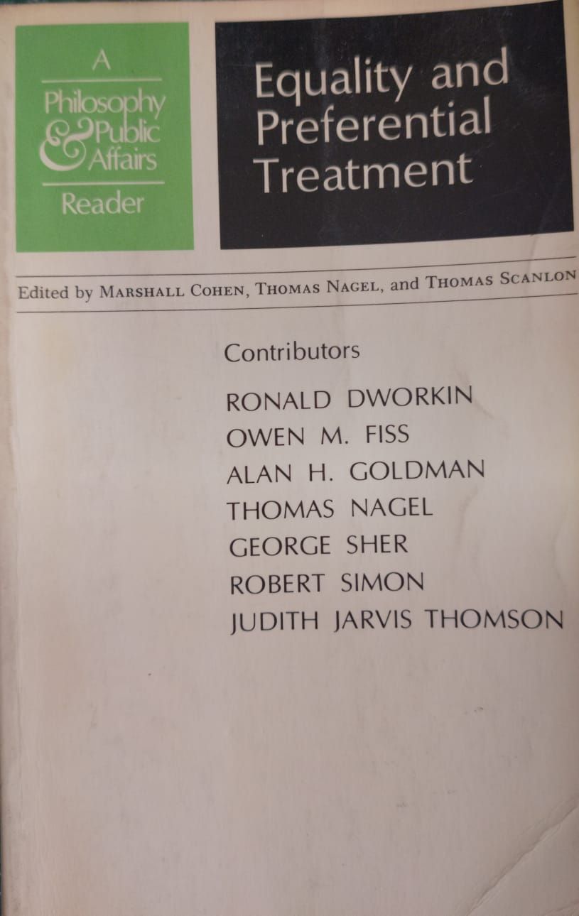 EQUALITY AND PREFERENTIAL TREATMENT – Marshall Cohen, Thomas Nagel y Thomas Scanlon