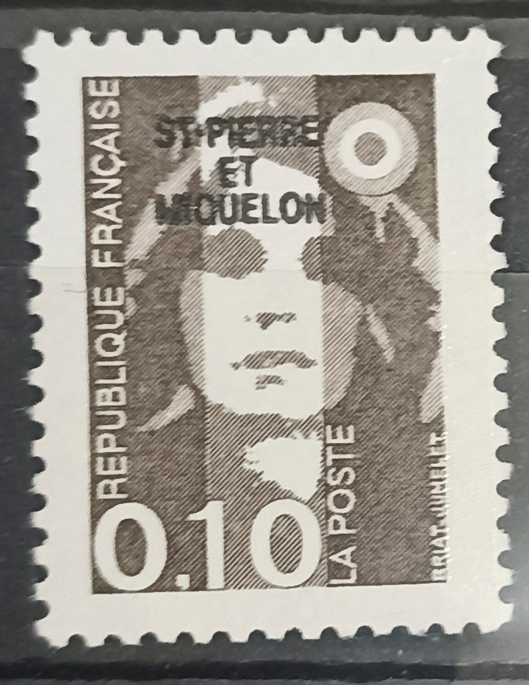 SAN PEDRO Y MIQUELÓN 1992, Marianne 0,10 Sobrecarga