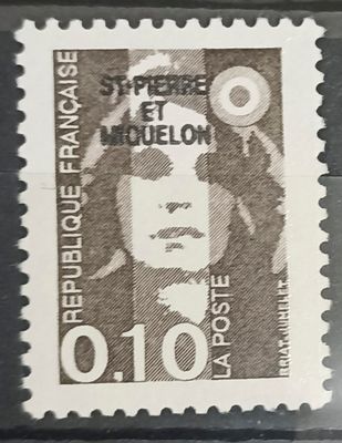 SAN PEDRO Y MIQUELÓN 1992, Marianne 0,10 Sobrecarga