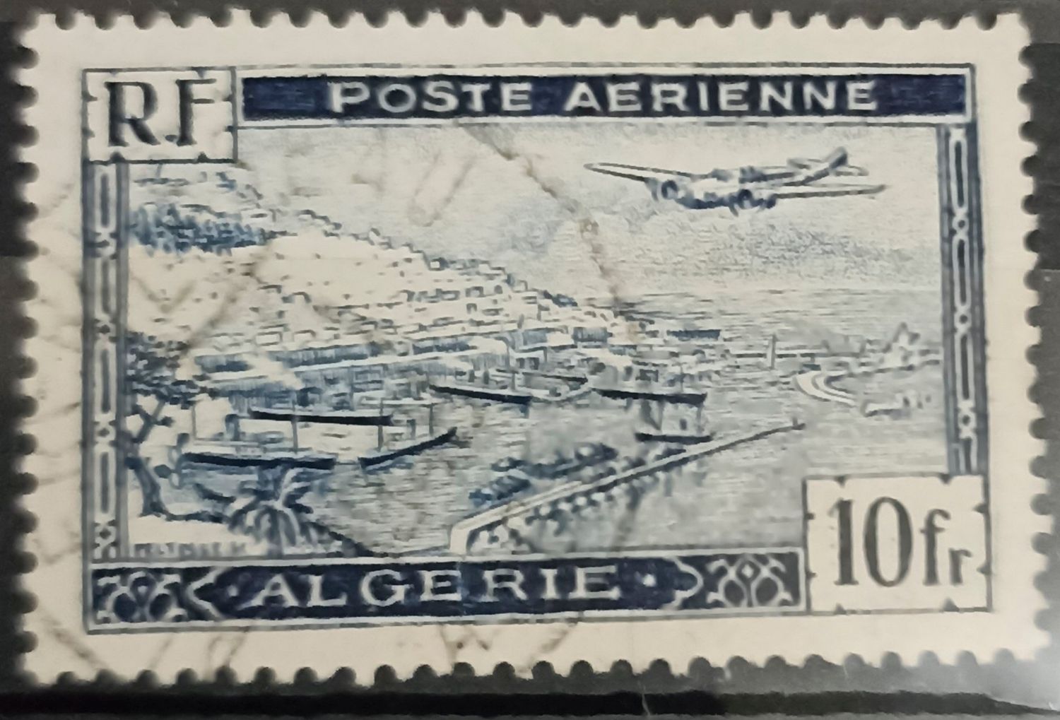 ARGELIA FRANCESA 1947, Puerto de Argel - Poste Aérienne