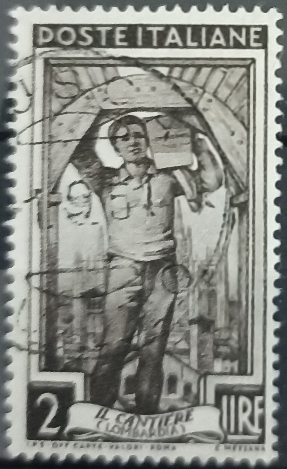 ITALIA 1950, Obrero de la construcción - Il Cantiere