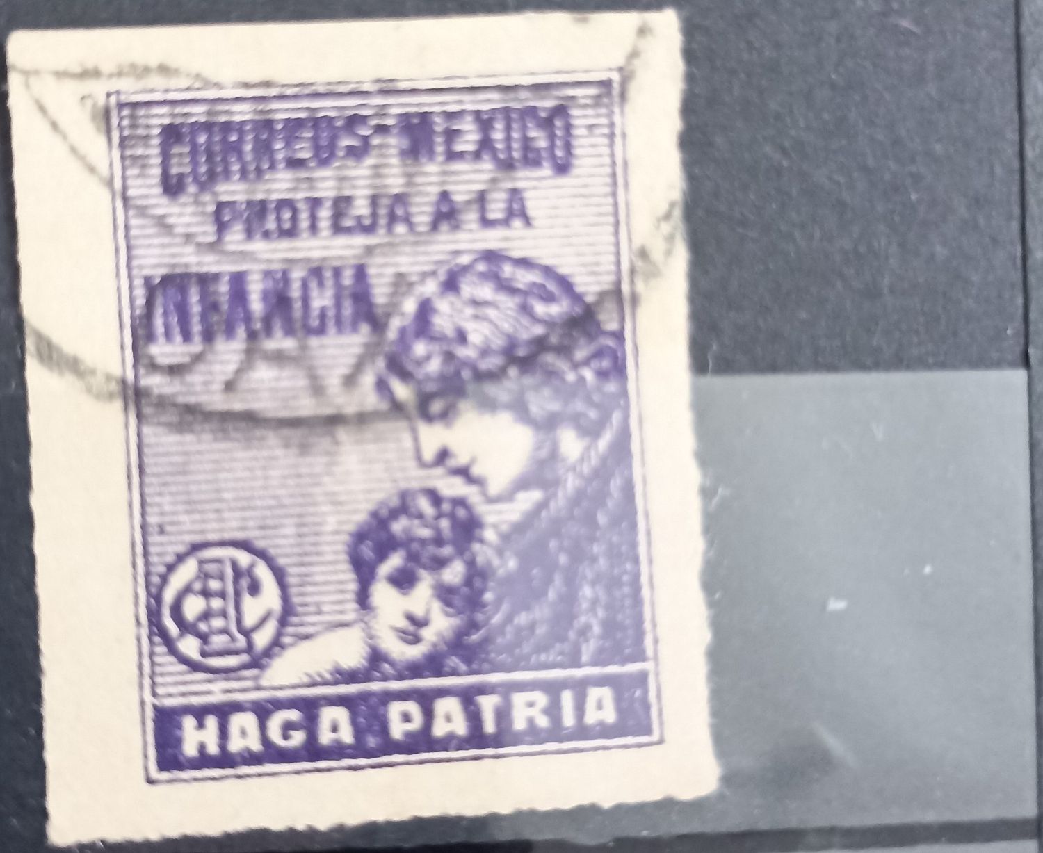 MÉXICO 1921, Madre e hijo – campaña pro-infancia 1c violeta