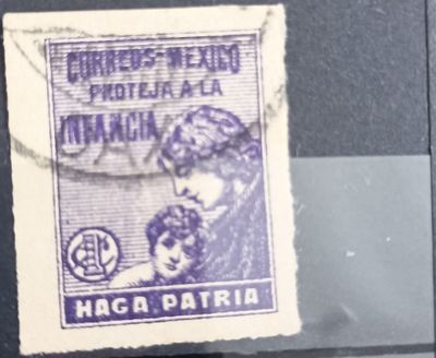 MÉXICO 1921, Madre e hijo – campaña pro-infancia 1c violeta