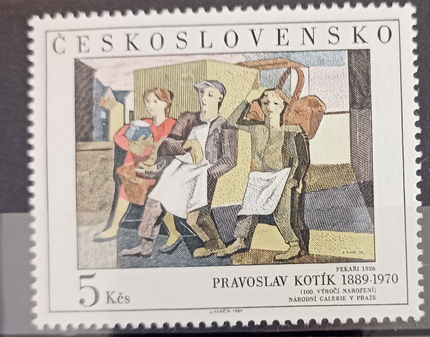 Checoslovaquia 1989, Pekaři 1926, obra de Pravoslav Kotík (1889-1970)