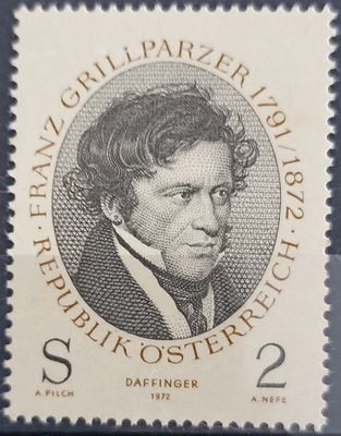 Austria 1972, Franz Grillparzer (1791-1872), poeta y dramaturgo