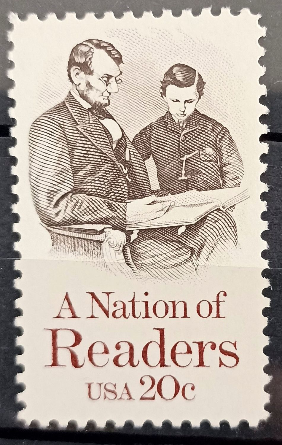 Estados Unidos 1984, Abraham Lincoln leyendo con su hijo Tad